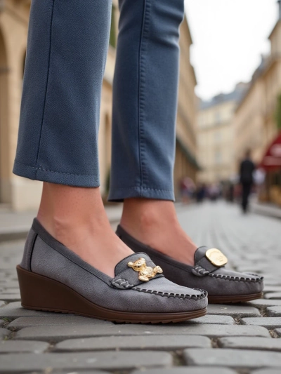Royalfashion Ženske mokasinke na nizki wedges Mollan