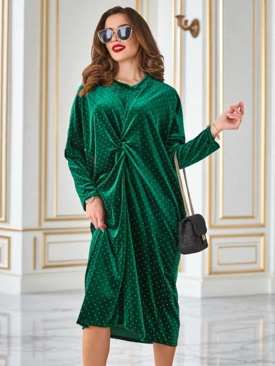 Royalfashion Ženska obleka z nabiranjem