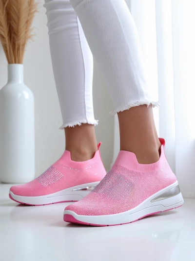Royalfashion ženske vpeti športni čevlji na wedge z rhinestones Qelavise