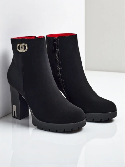 Gležnarji Stella Črni Elegantni s Peto