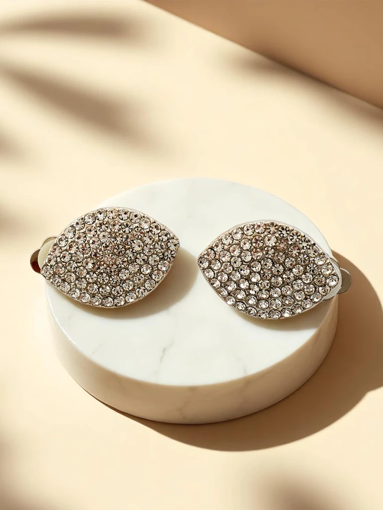 Royalfashion Uhani sponkami za ženske s kubičnim cirkonijem