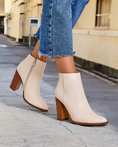 Royalfashion Damske polovične škornje na peti štikli Toemi