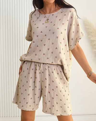 Royalfashion Ženski bombažni poletni komplet