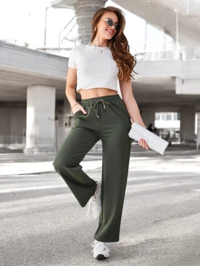 Royalfashion Enostavne ženske hlače s trakcem