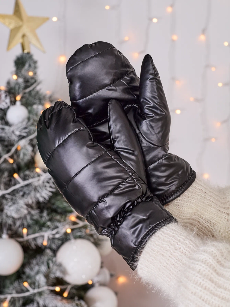 Royalfashion Ženske črne rokavice