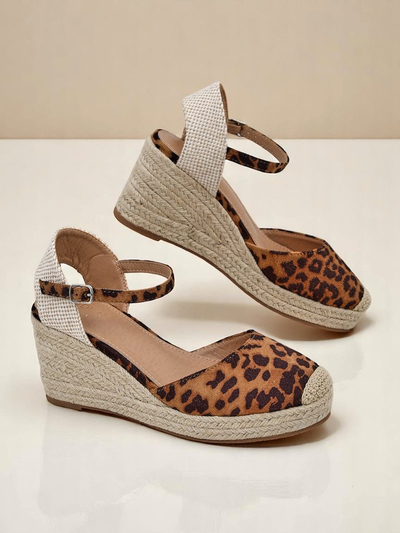 Aurelia Leopard Polne pete Royalfashion ženske eko usnje camel
