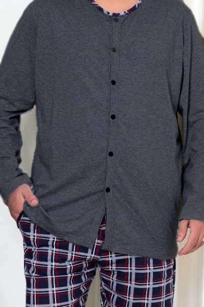 Royalfashion Moška bombažna pajkice s karo vzorcem PLUS SIZE