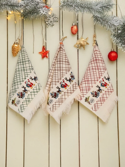 Royalfashion božični set 3 kuhinjskih brisač