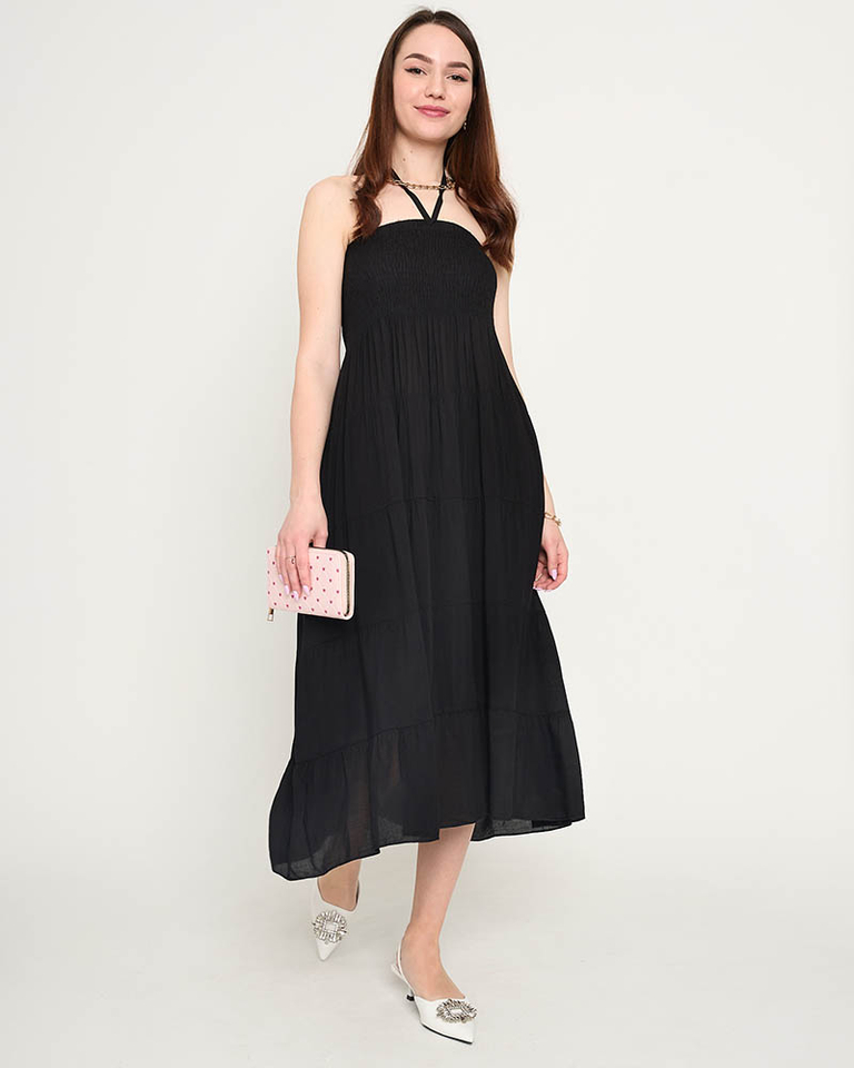 Royalfashion Czarna sukienka midi PLUS SIZE