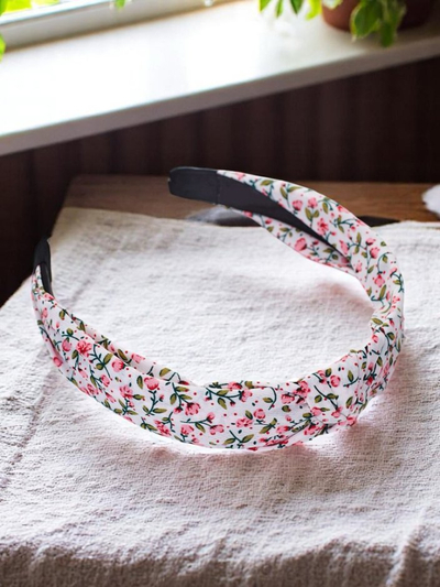 Royalfashion Naglavni trak z mašno v cvetličnem vzorcu Lilia