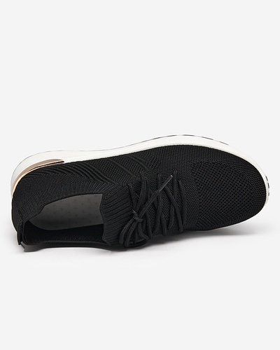 Royalfashion Tkaninowe czarne sportowe buty damskie Ferroni