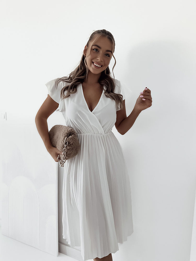 Royalfashion Ženska plisirana midi obleka