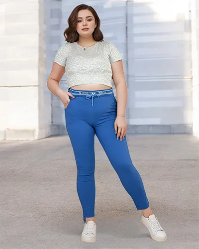 Royalfashion Ženske hlače iz blaga PLUS SIZE