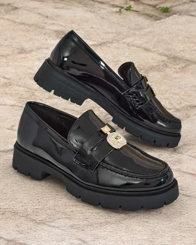 Royalfashion Ženski lakirani mokasini Bemies