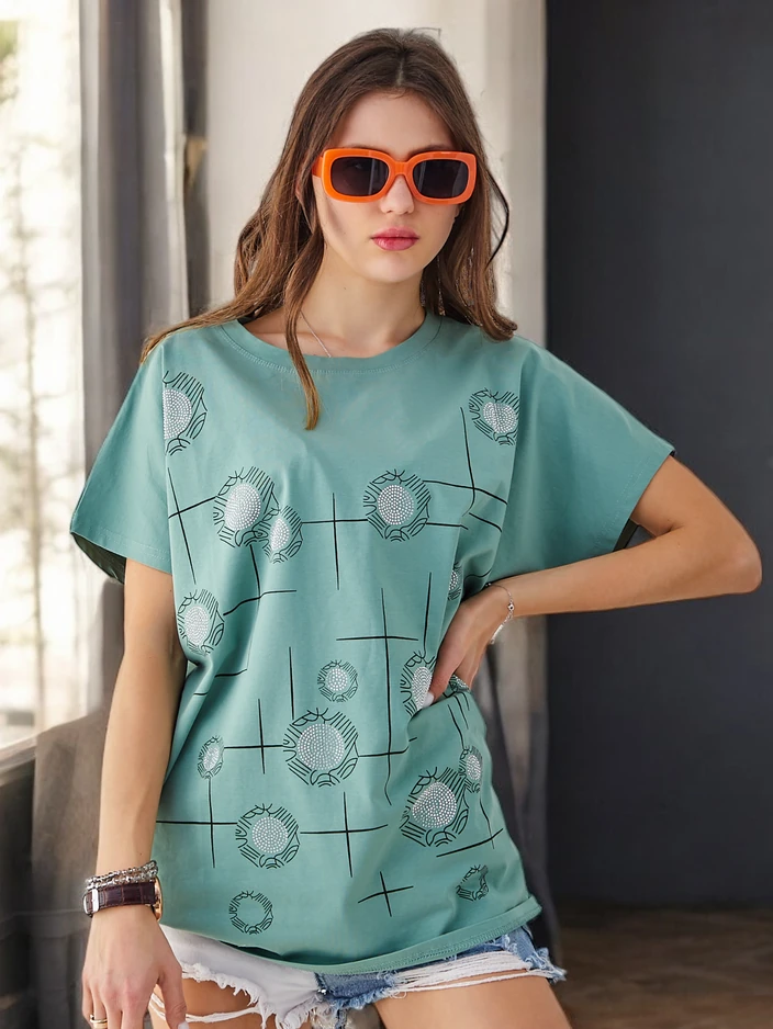 Royalfashion Ženska bombažna majica s tiskom
