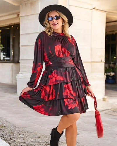 Royalfashion Ženska haljina do koljena s ispisom