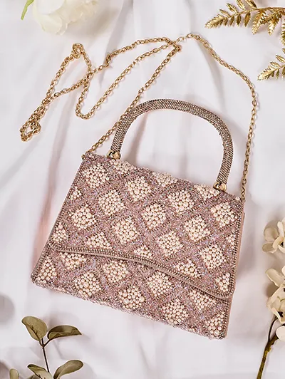 Royalfashion Mala ženska torbica s cirkonijem in biseri