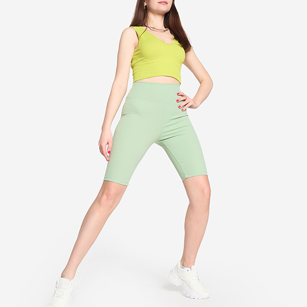 Royalfashion Jasnozielone damskie legginsy kolarki