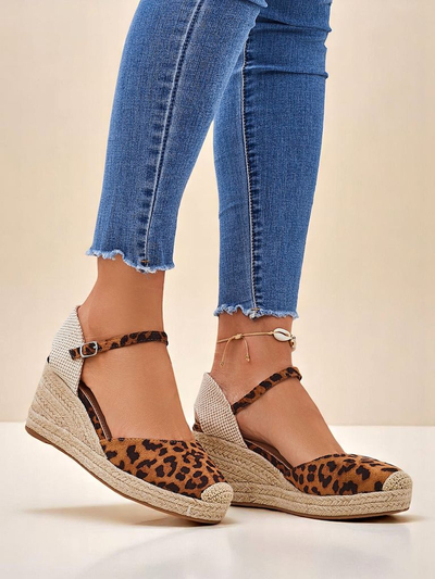 Aurelia Leopard Polne pete Royalfashion ženske eko usnje camel