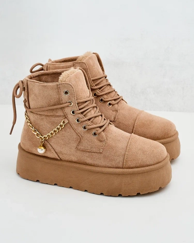 Royalfashion Ženski škornji Woruces z vezalkami