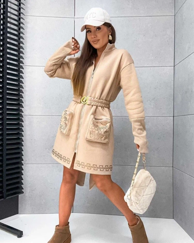 Royalfashion Ženska mini obleka v slogu srajce