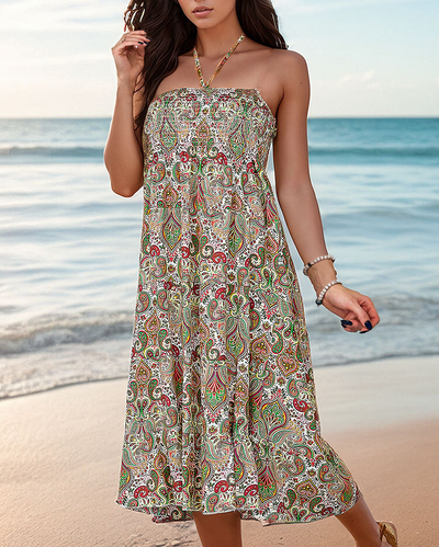 Royalfashion Ženska midi obleka s potiskom