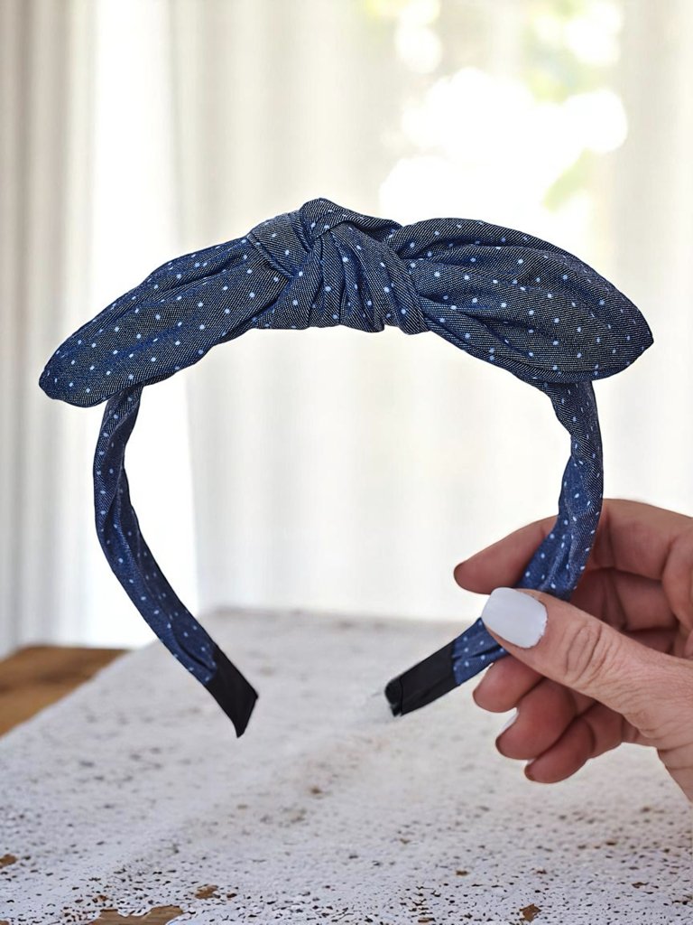 Royalfashion Naglavni trak s pikčasto pentljo Lilka