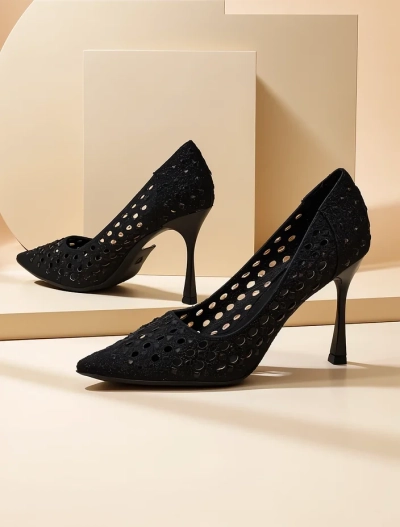 Royalfashion Ženski čevlji z odprtimi prstnimi konicami Ecatte