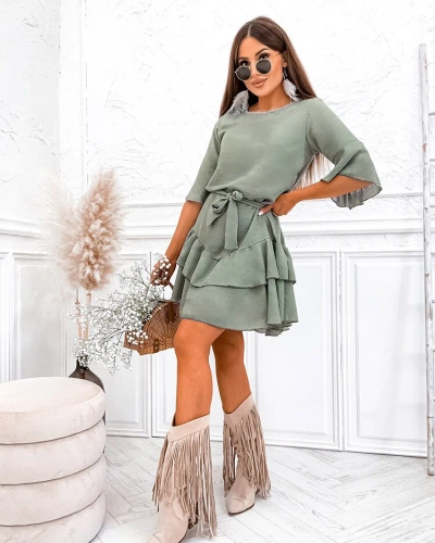 Royalfashion Lanena ženska mini obleka
