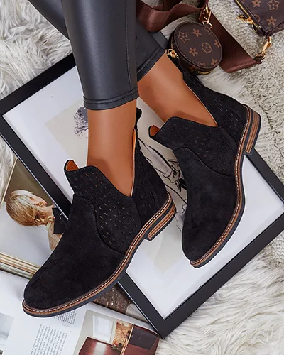 Royalfashion Ženski škornji Ovilla iz semiša eko