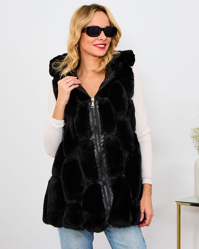 Royalfashion Ženski telovnik iz umetnega krzna v bež barvi