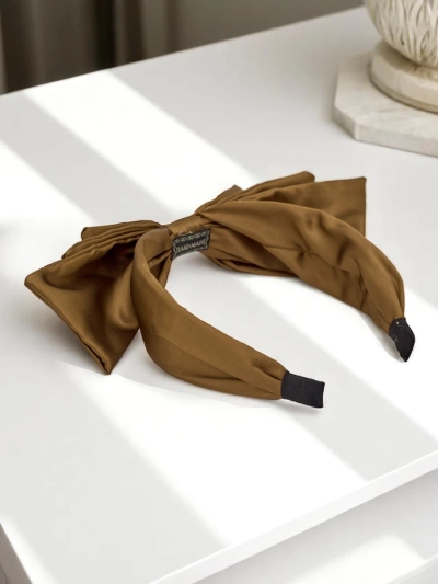 Royalfashion Satenski obroč za lase s pentljo Celine