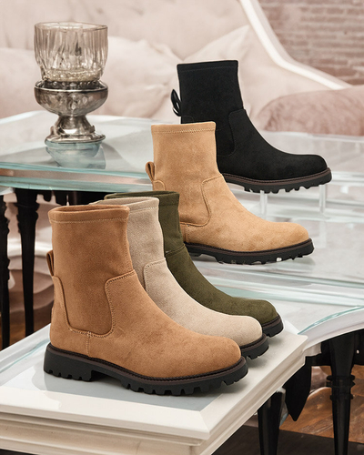 Royalfashion Ženski škornji Gebimma iz eko semiša