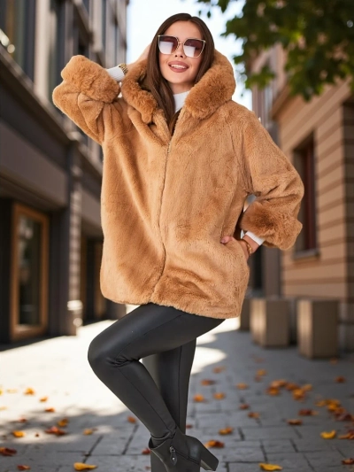 Royalfashion Ženska jakna od lažnog krzna