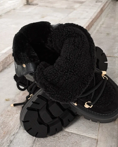 Royalfashion Lozin ženski snežni škornji z vezalkami