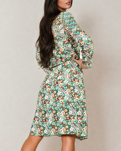 Royalfashion Ženska midi vzorčasta obleka