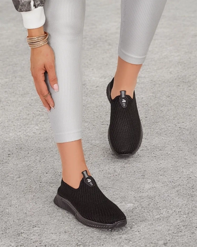 Czarne damskie buty sportowe slip-on Palomena - Obuwie