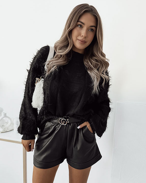 Royalfashion Črn ženski pulover za posteljo