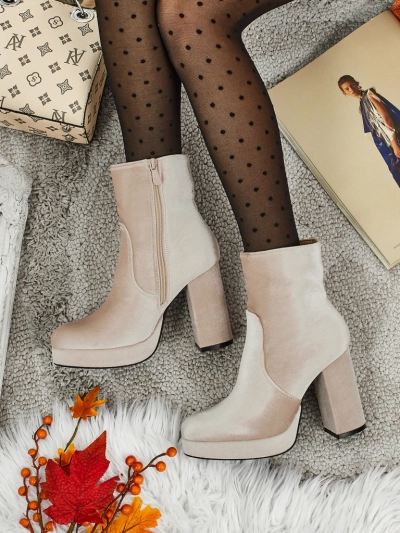 Ženski gležnarji s peto al'la Velur Miss