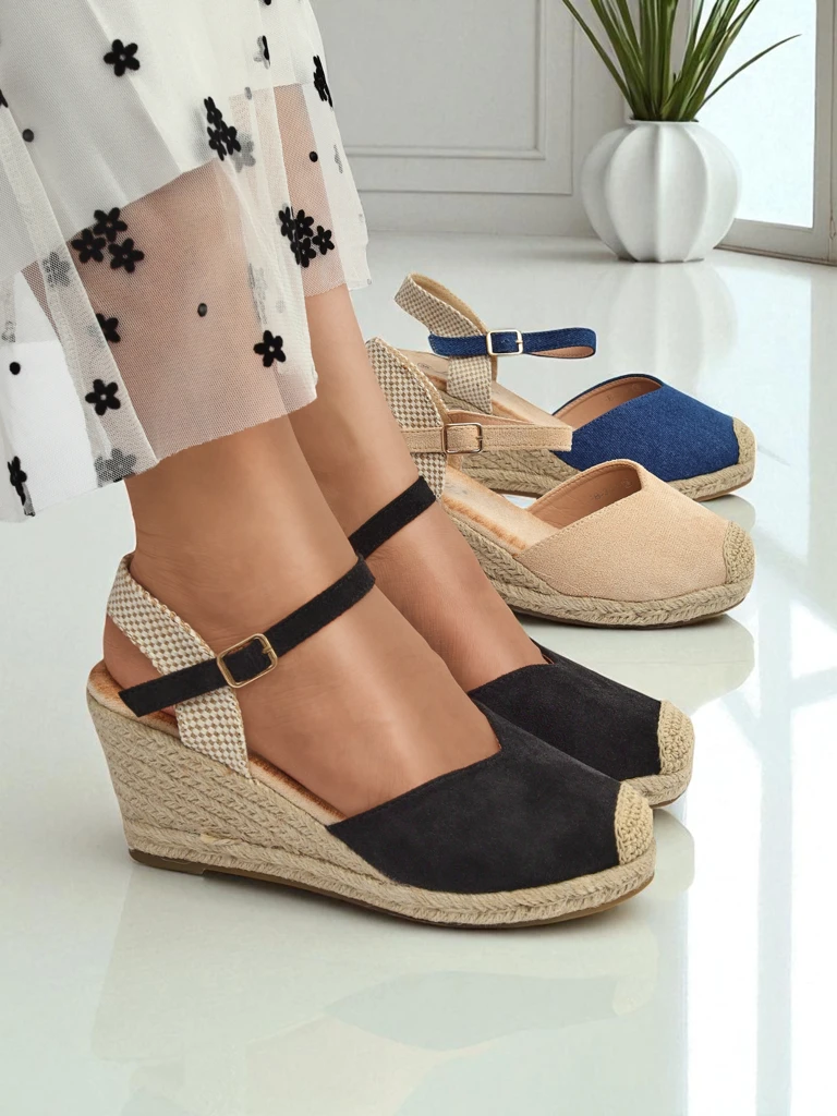 Royalfashion Ženski sandali s polno peto Solara Espadrille