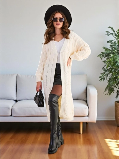 Royalfashion Pletena ženska pončo jopica