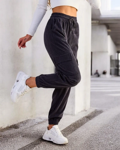 Royalfashion Ženske hlače z rebri