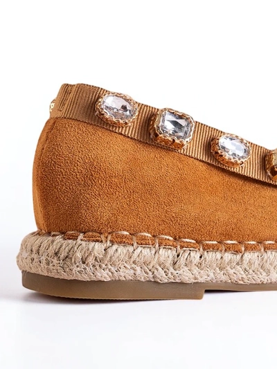 Royalfashion Damskie espadryle z kryształkami w kolorze camel Wamba