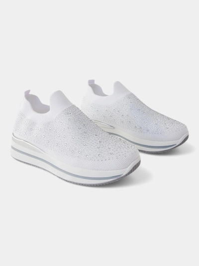 Royalfashion Ženske fabric slip-on športne čevlje z rhinestones Adeq