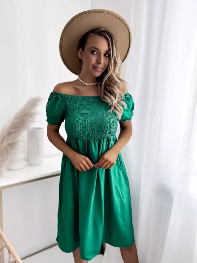 Royalfashion Zielona damska sukienka mini a'la hiszpanka