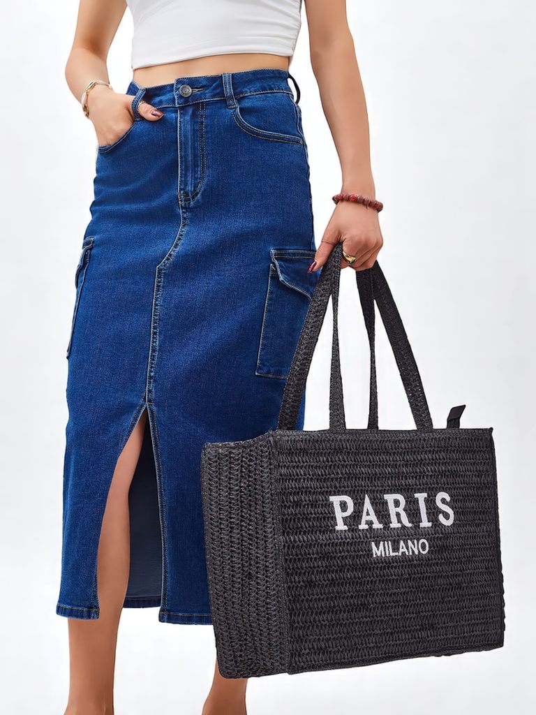 Royalfashion Velika ženska torba iz slame Paris Milano Large