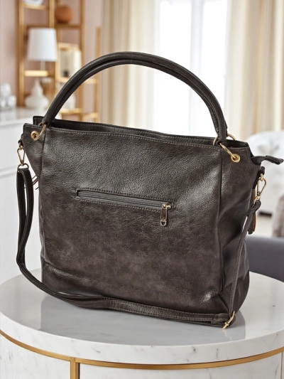 Ženska usnjena torbica Artemida Vera – siva eleganca in funkcionalnost