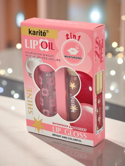 2-v-1 sijaj za ustnice z bleščicami in brezbarven sijaj za ustnice Soft Blush