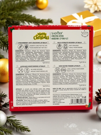 Božični set vlažilnih balzamov za ustnice x4