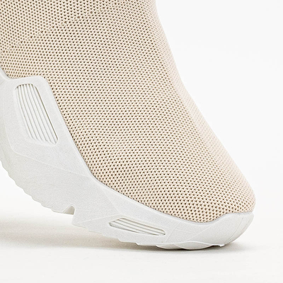 Royalfashion Beżowe damskie wysokie sportowe buty Gohi